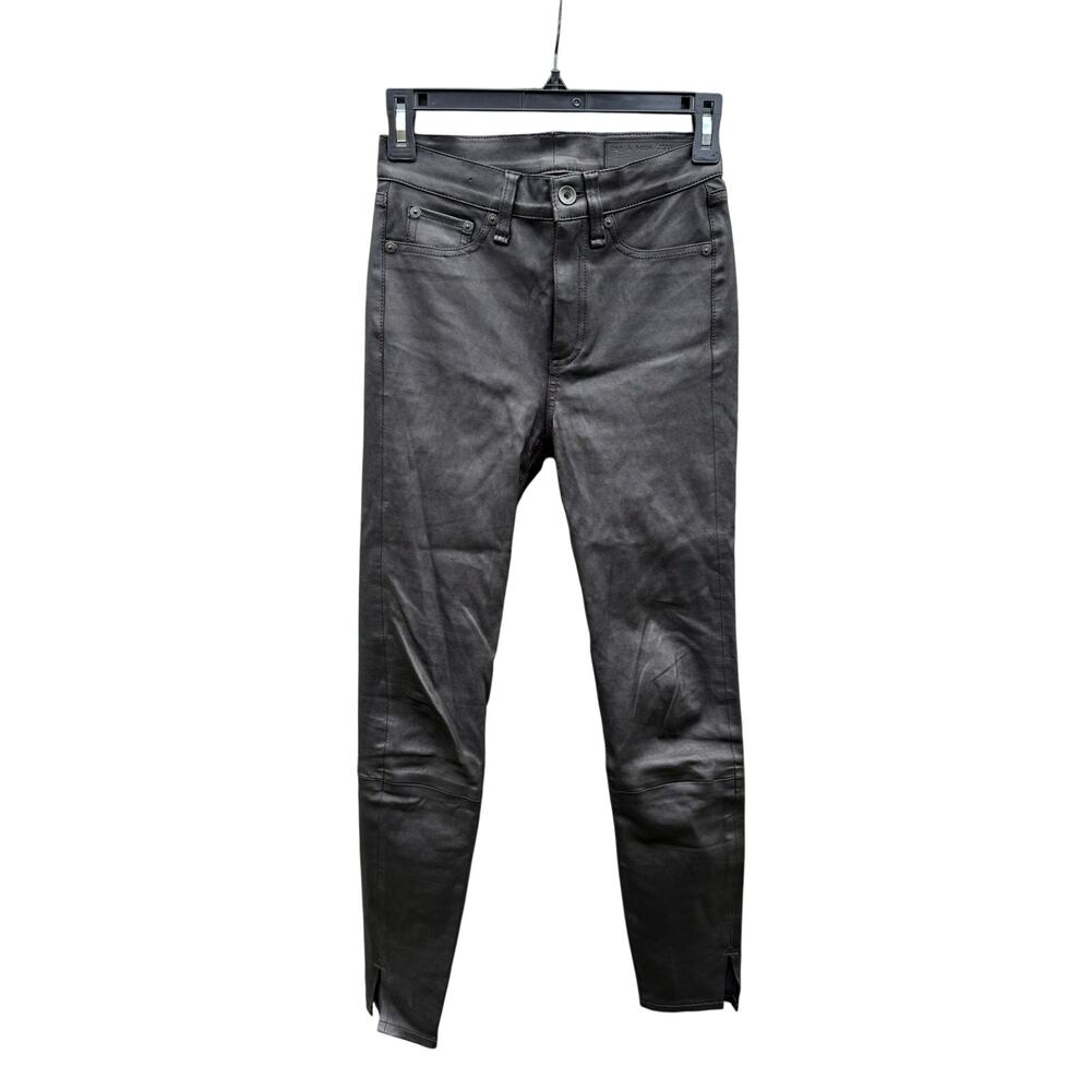 RAG & BONE Black Leather Skinny Pants 24
